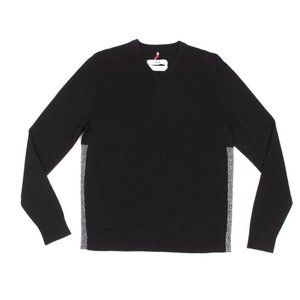 OAMC 100% Cashmere Navy Blue Heathered Gray Side Panals Mens Sweater sz M /9315